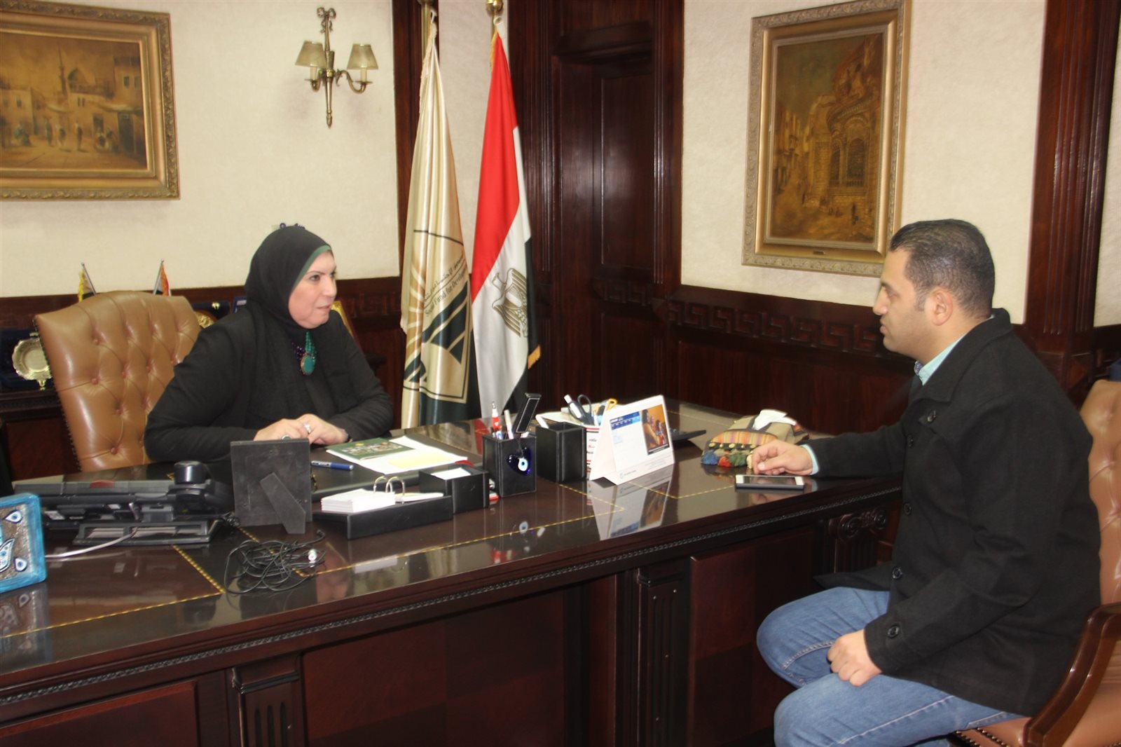 نيفين جامع رئيس الصندوق الاجتماعي خلال حوارها مع صدى البلد