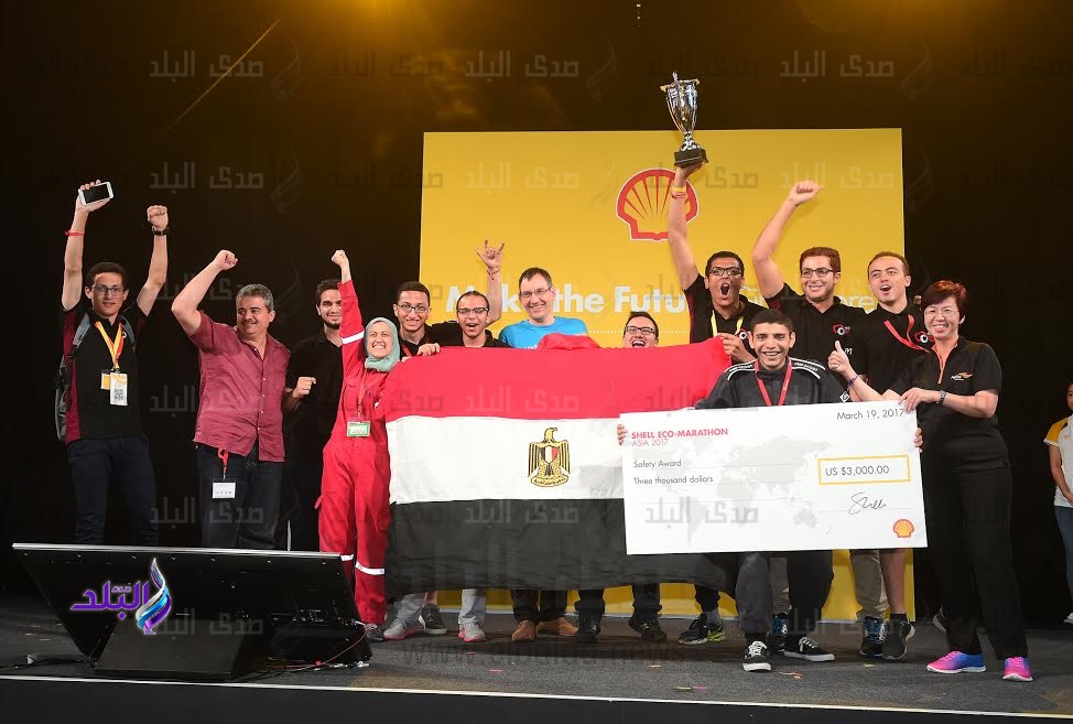إحدى الفرق المصرية المشاركة فى ماراثون شل إحدى الفرق المصرية المشاركة فى ماراثون شل