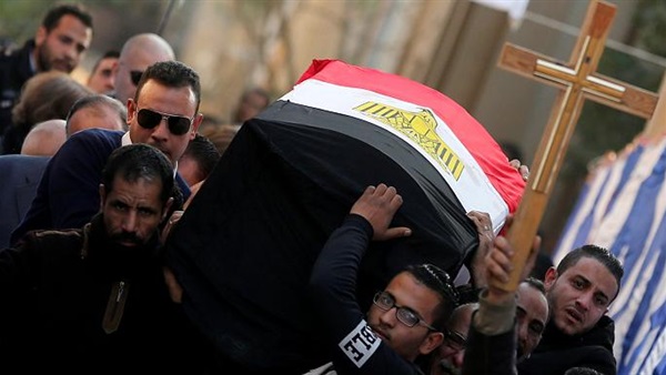جثامين الشهدداء تغادر الكنيسة للدير جثامين الشهدداء تغادر الكنيسة للدير
