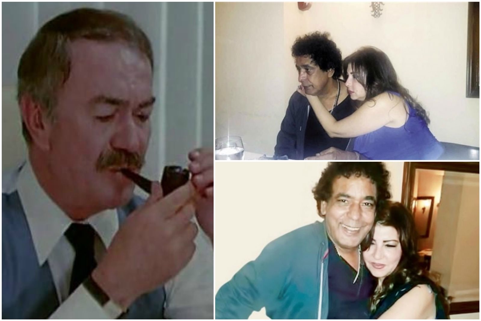 محمد منير مع أرملة عادل أدهم