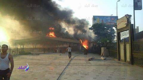  حريق بمشتل بجوار نادي المحامين