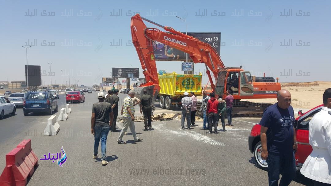 اصلاح الهبوط الارضى بمحور المشير طنطاوى