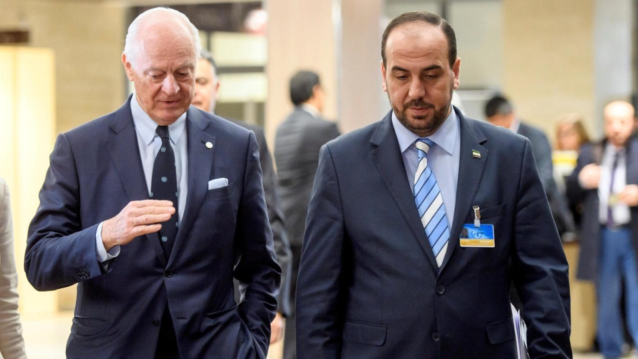 نصر الحريري مع دي ميستورا