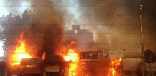 حريق سوق إدفو بأسوان حريق سوق إدفو بأسوان