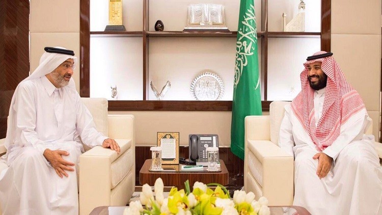  محمد بن سلمان مع الشيخ عبد الله آل ثاني