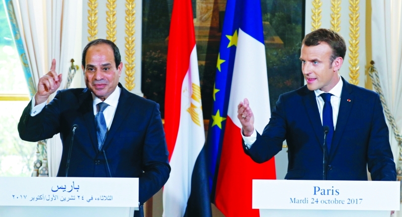 الرئيس السيسي مع نظريه الفرنسي