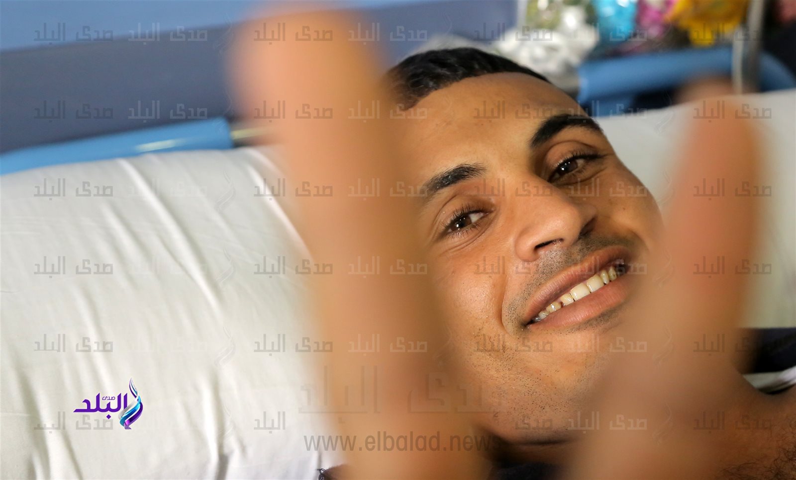 أحد أبطال المعركة المصابين أحد أبطال المعركة المصابين