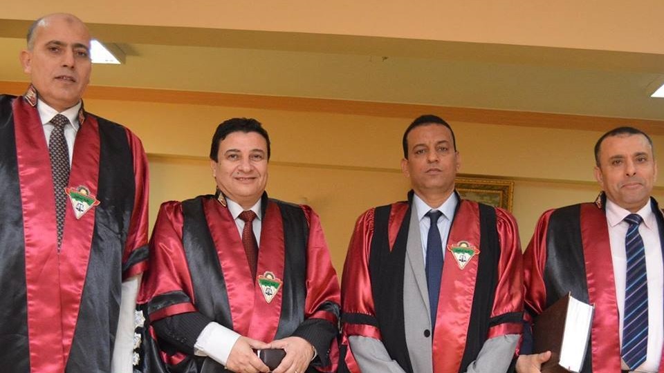 الباحث ماهر السعيد ولجنة المناقشة 