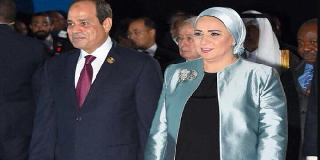 الرئيس السيسى وقرينته