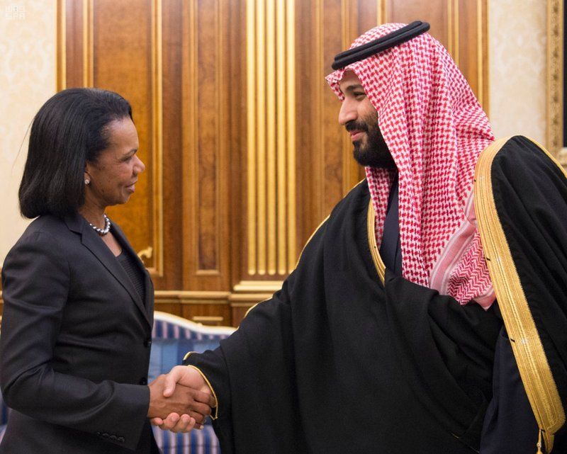 ولي العهد السعودي يلتقي الوزيرةالامريكية كونداليزا رايس