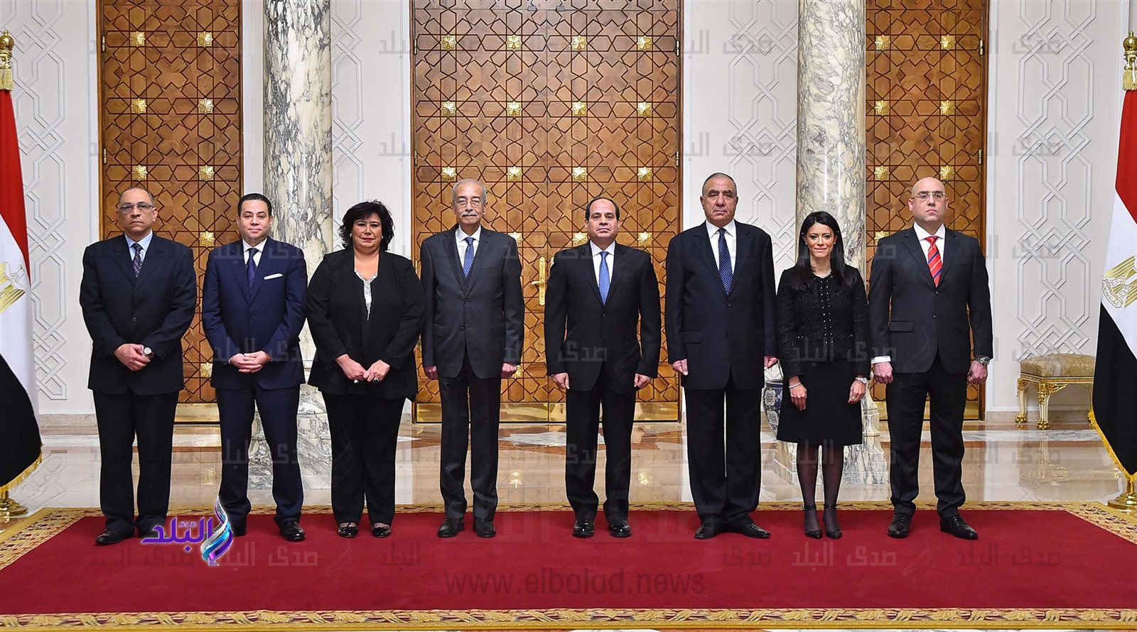 الرئيس السيسى يتوسط الوزراء ونواب الوزراء الجدد