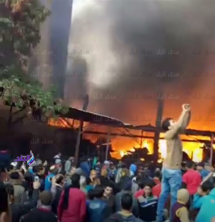 حريق مخزن الكابلات بالهرم