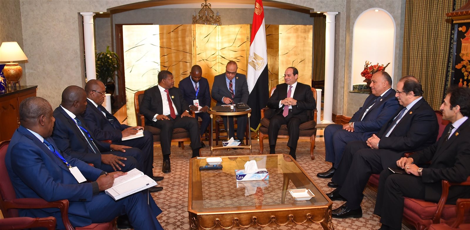 الرئيس السيسى خلال استقباله رئيس أنجولا الرئيس السيسى خلال استقباله رئيس أنجولا