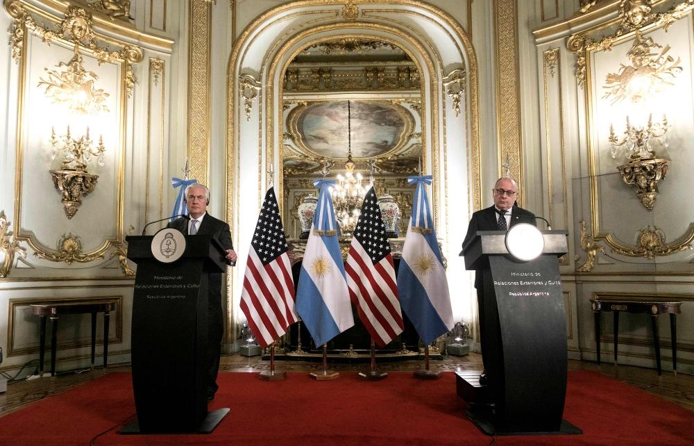 وزير الخارجية الأمريكي ونظيره الأرجنتيني 