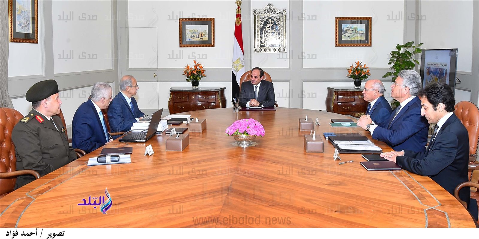 جانب من اجتماع الرئيس عبد الفتاح السيسي 