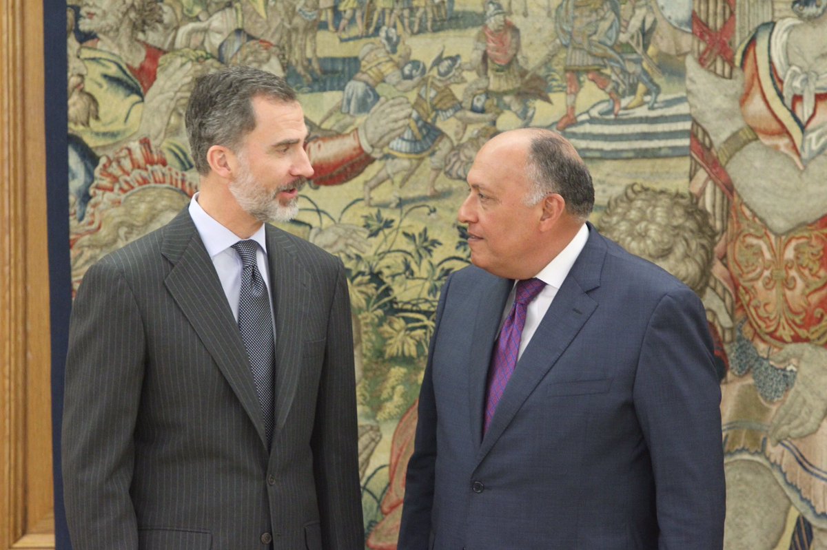 جانب من لقاء وزير الخارجية مع العاهل الإسباني