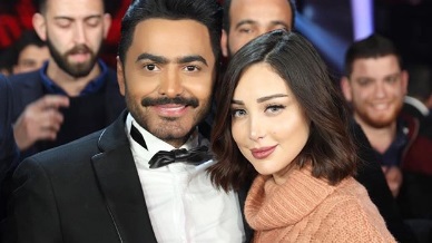  تامر حسني وبسمة بوسيل