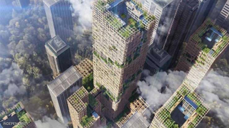 نموذج الناطحة الخشبية  