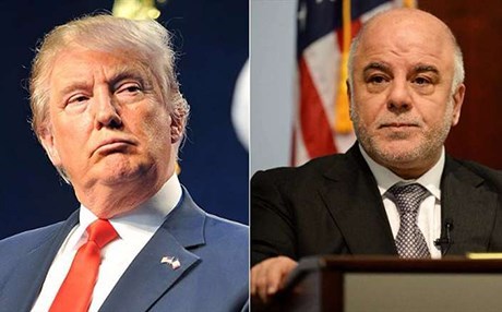 الرئيس الامريكي ترامب - رئيس الوزراء العراقي حيدر البغدادي
