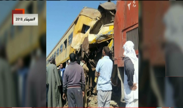 حادث تصادم قطارين بالبحيرة