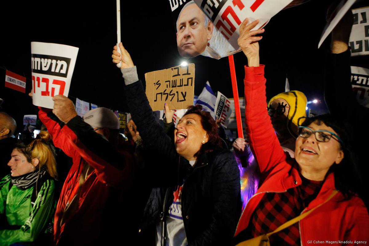 إحدى تظاهرات تل أبيب في يناير الماضي ضد نتنياهو 