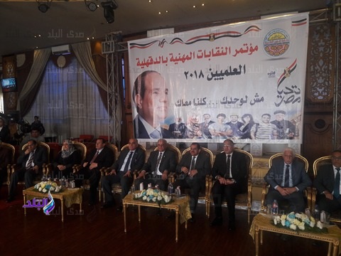 مؤتمر النقابات المهنيه بالدقهلية لتأيدد السيسى