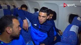 حسام حسن يذاكر فريق سيمبا التنزاني "على الطائرة" 