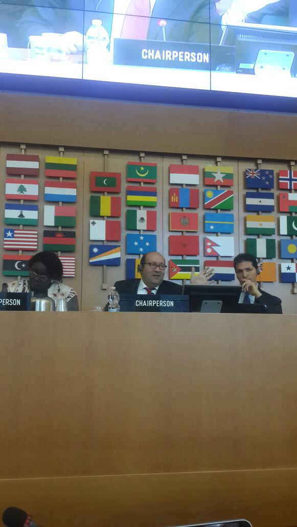 السفير هشام بدر خلال إدارة الجلسة