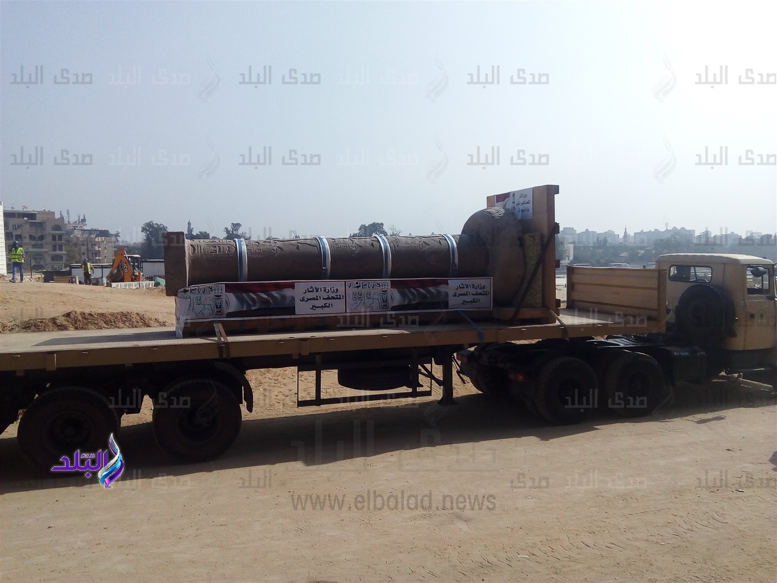 عمود مرنبتاح يصل المتحف الكبير عمود مرنبتاح يصل المتحف الكبير