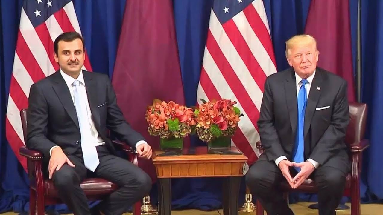 الرئيس الأمريكي دونالد ترامب مع أمير قطر 