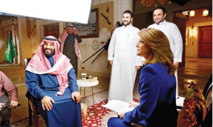 محمد بن سلمان أثناء اللقاء التلفزيوني محمد بن سلمان أثناء اللقاء التلفزيوني