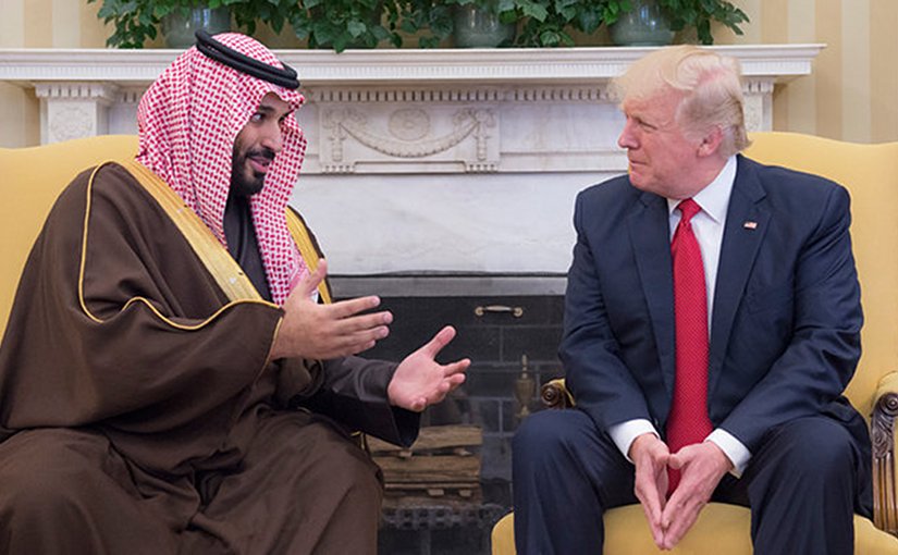 محمد بن سلمان ولي العهد السعودي والرئيس الأمريكي ترامب