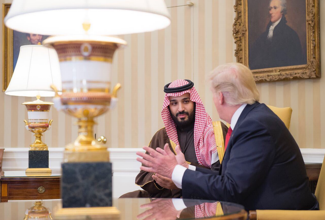 محمد بن سلمان ولي العهد السعودي والرئيس الأمريكي ترامب