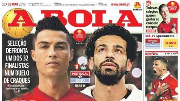 محمد صلاح وكرستيانو رونالدو يتصدرون أغلفة الصحف البرتغالية 