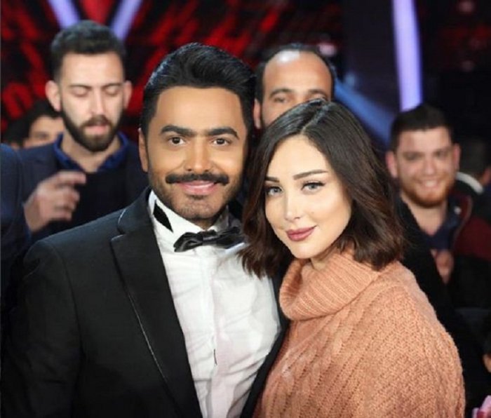 تامر حسني وزوجته تامر حسني وزوجته