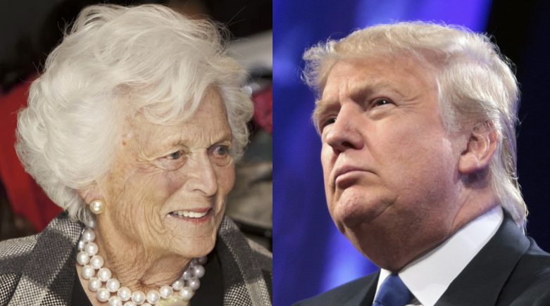 ترامب وباربرا بوش