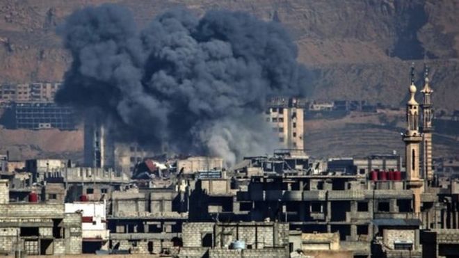 قصف جوي على مناطق لمتطرفين بالقرب من دمشق 