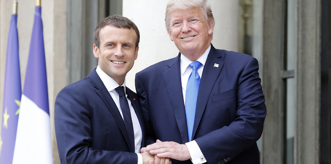 الرئيس الأمريكي دونالد ترامب والرئيس الفرنسي إيمانويل ماكرون