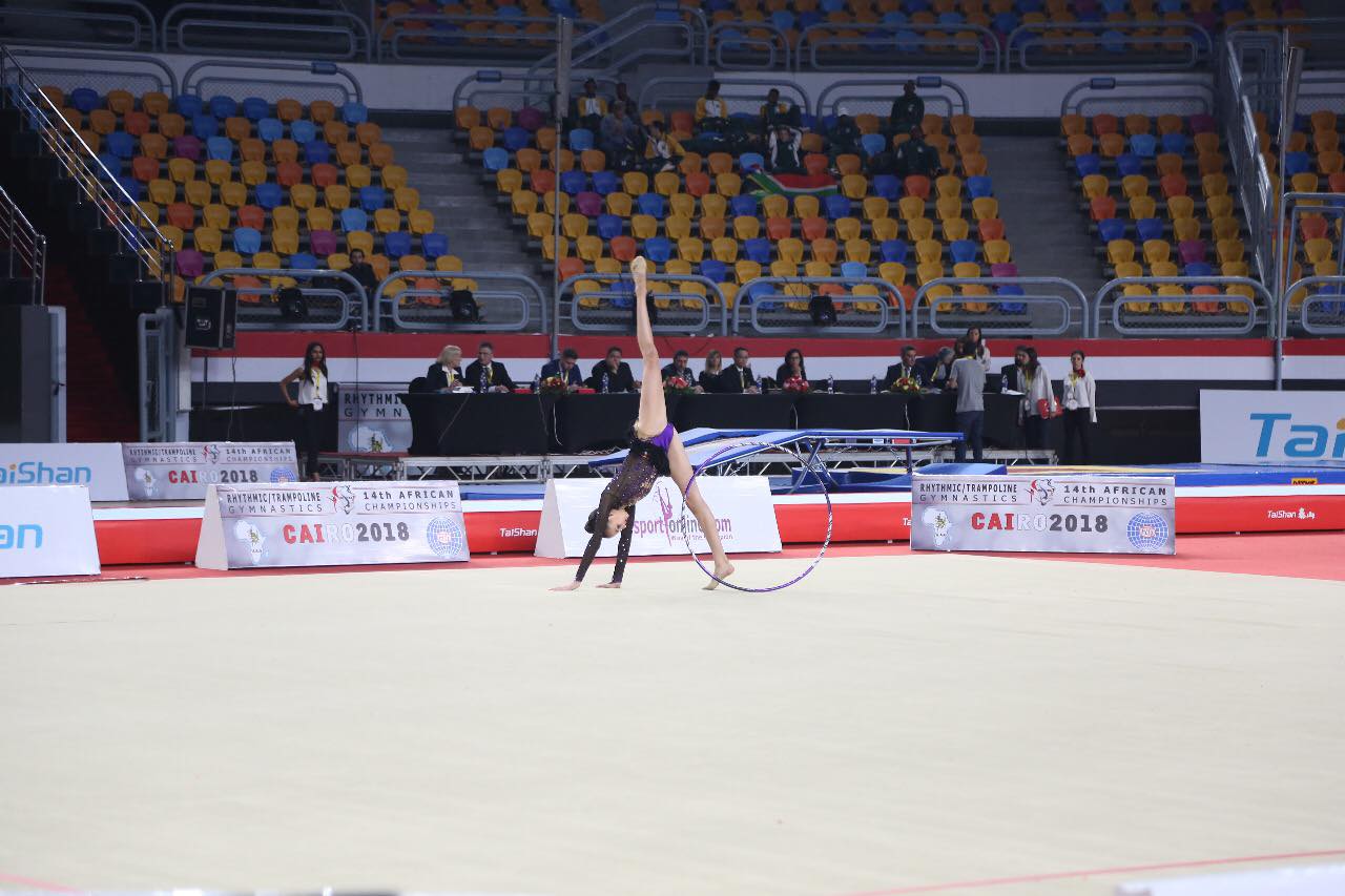 انطلاق فعاليات البطولة الافريقية للجمباز الايقاعي والترامبول
