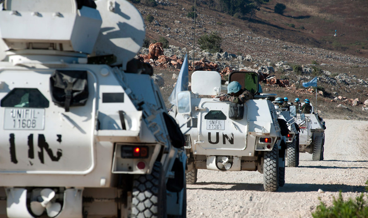 قوات اليونيفيل على الحدود اللبنانية 