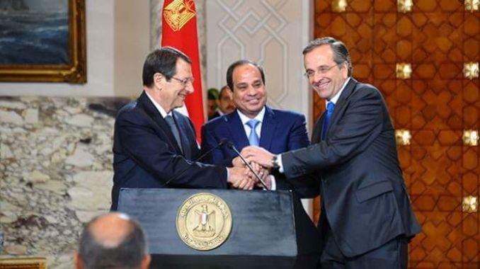 الرئيس السيسي ونظيراه اليونانى والقبرصي