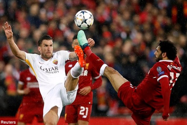 جانب من لقاء الذهاب بين ليفربول وروما