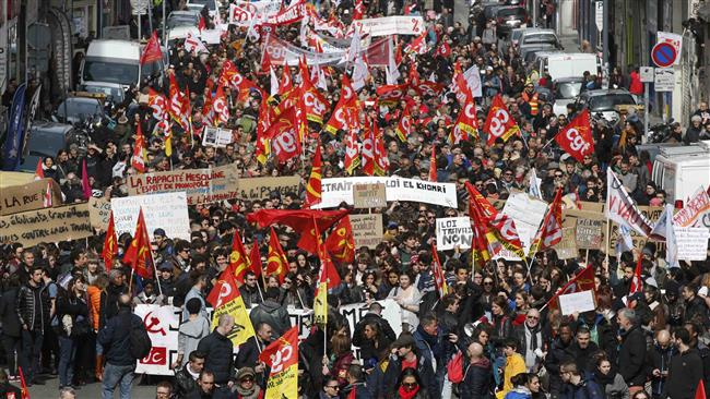 التظاهرات العمالية بفرنسا