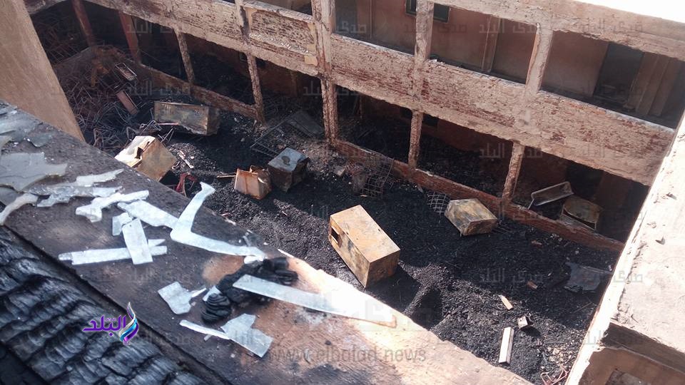 شاهد .. أثار حريق معهد الحسينية الازهرى بالشرقية