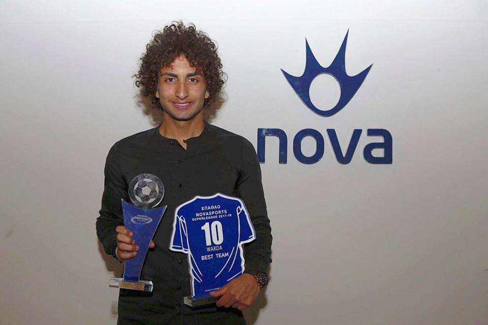 عمرو وردة يتوج بجائزة أفضل لاعب فى الدورى اليوناني