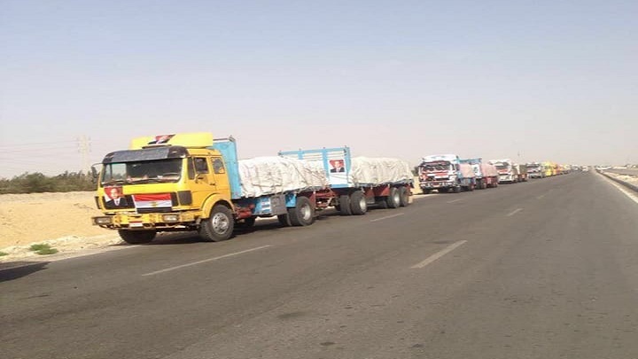 قوافل المساعدات المصرية تواصل تدفقها على قطاع غزة