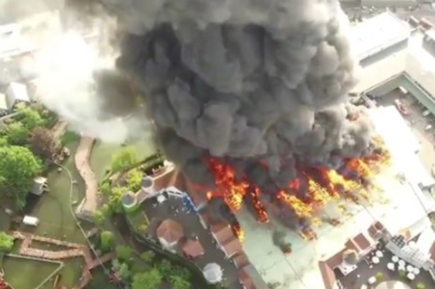 حريق ضخم بحديقة أوروبا بارك الألمانية