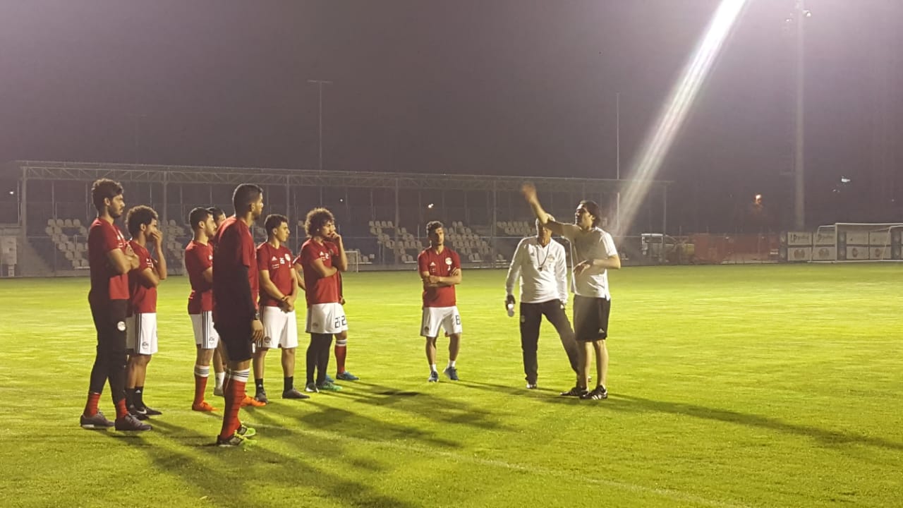 مران منتخب مصر في ايطاليا
