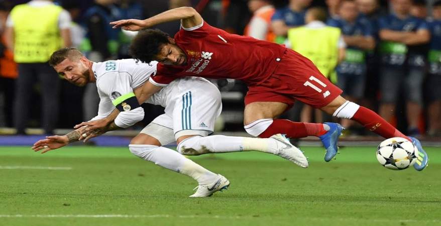 لقطة أصابة راموس لمحمد صلاح لقطة أصابة راموس لمحمد صلاح