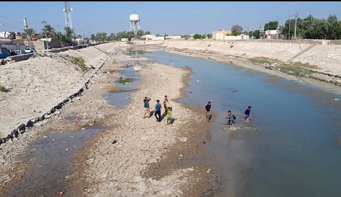 صورة تظهر جفاف نهر دجلة بسبب ملئ سد اليسو التركي